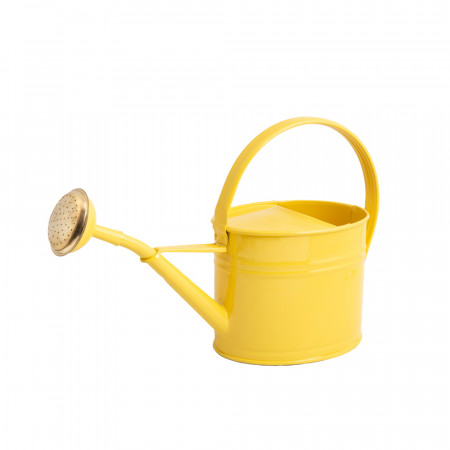 arrosoir déco de fleuriste jaune en metal