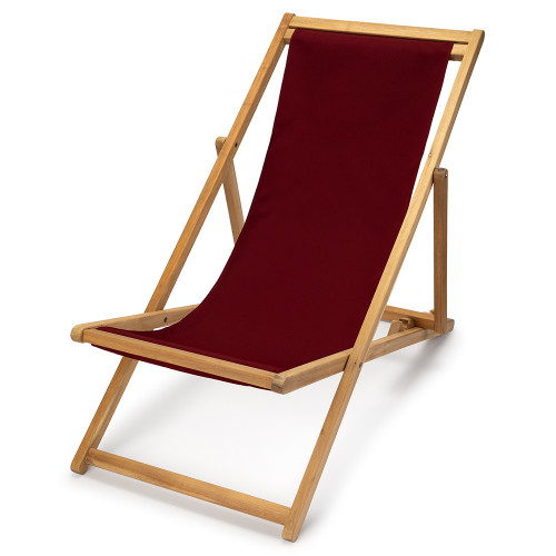 Transat Bois Acacia et Tissu Sunbrella Burgundy