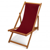 Transat bois de Teck naturel couleur noir-rouge
