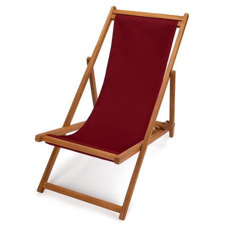 Transat bois de Teck naturel couleur noir-rouge