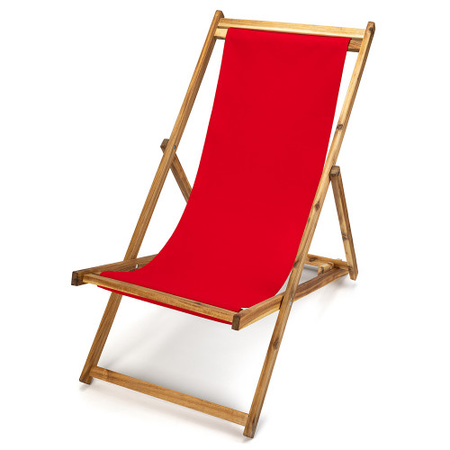 Transat rouge en Bois pour le jardin