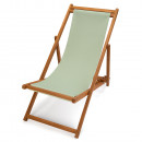transat jardin en teck, toile verte