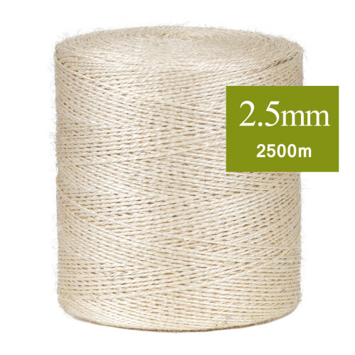 Ficelle agricole en sisal naturel fil 2.5 mm en bobine (rouleau) 2500m