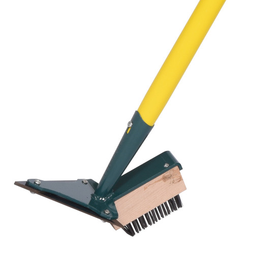 Grattoir pour le nettoyage et désherbage des joints de dalles du jardin, pointue avec brosse