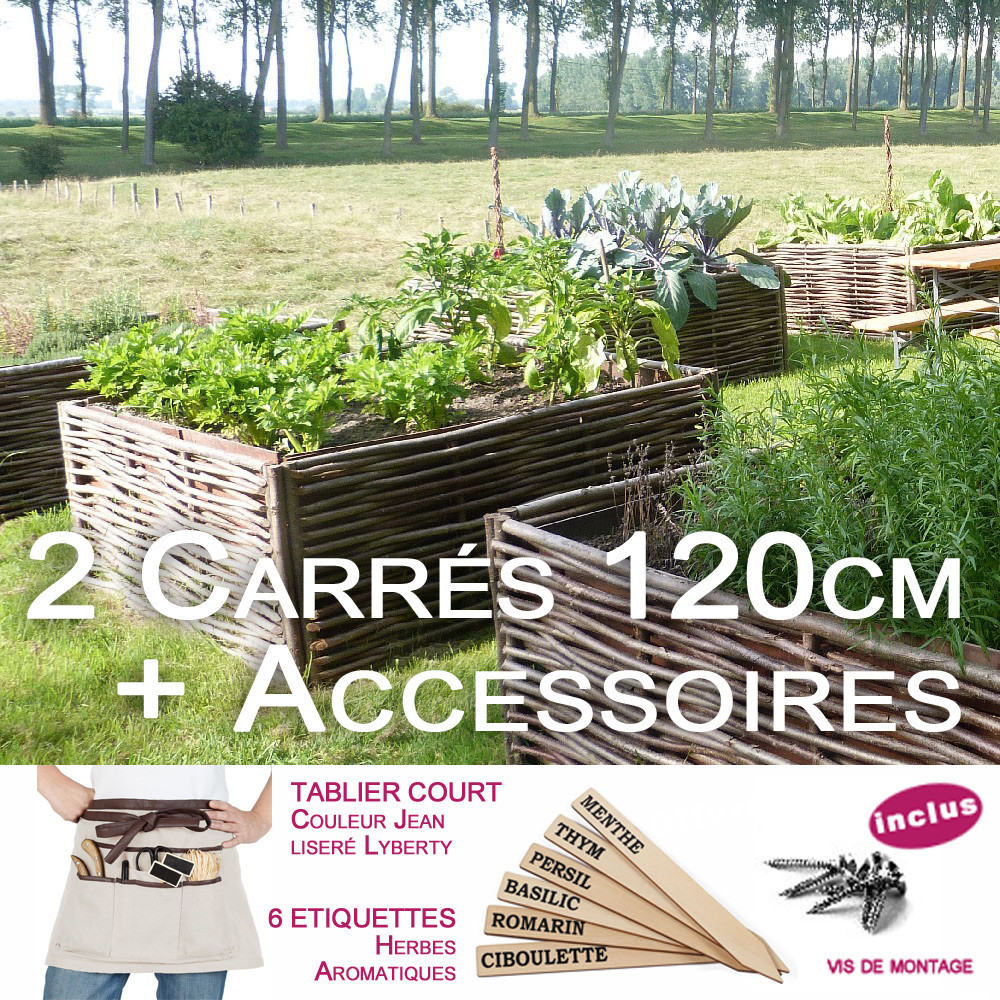 Potager carré surélevé en bois 90x90cm - Le Jardin de Marc