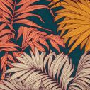 toile imprimée feuilles et plumes