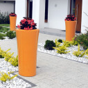 pot design parga orange brillant 100cm au jardin et chemins