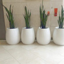 grand pot design moderne pour plante intérieur-extérieur, 100 cm orange brillant hall