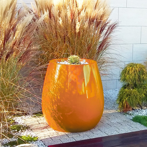 pot design moderne pour plante intérieur-extérieur, 100 cm orange brillant jardin