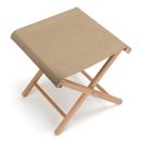 Tabouret 100% Naturel pliable, hêtre et lin