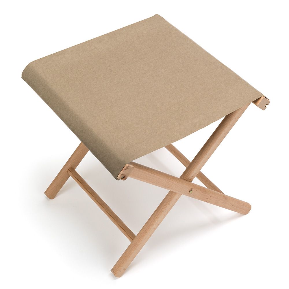 Tabouret pliant Klaburetten en noyer. Edition limitée.