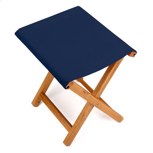 Tabouret Pliant Toile Coton Bleu