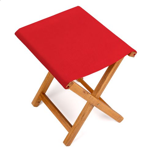 Tabouret Pliant Toile Coton Rouge