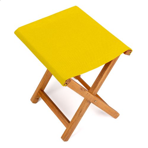 Tabouret Pliant, Acacia et Tissu Mimosa