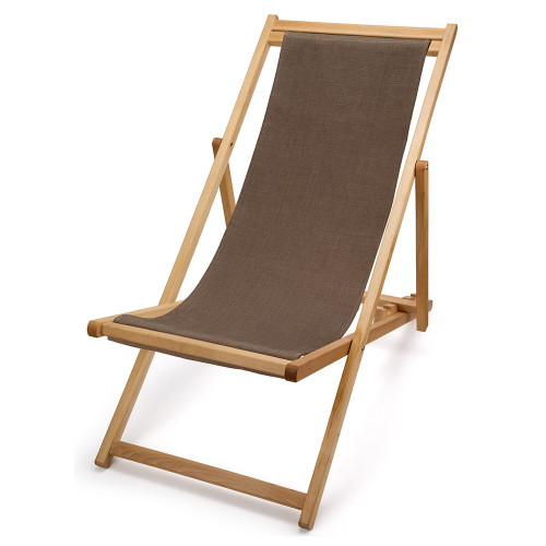 Transat pliable taupe pour le jardin