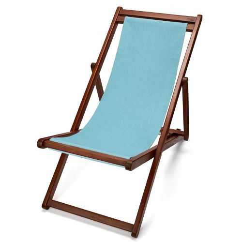 Chilienne standard en teck massif et tissu Bleu Ciel