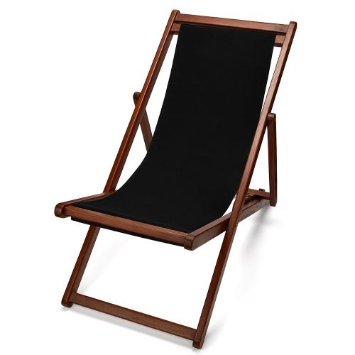 Chaise en teck massif et tissu Noir