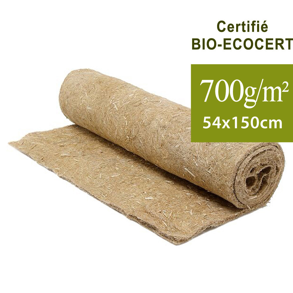 Toile de paillage bio Jute/Sisal 1000g/m² de 55cm à 2,20m