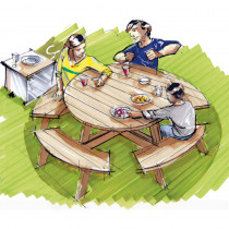 Table de jardin 130 cm 2