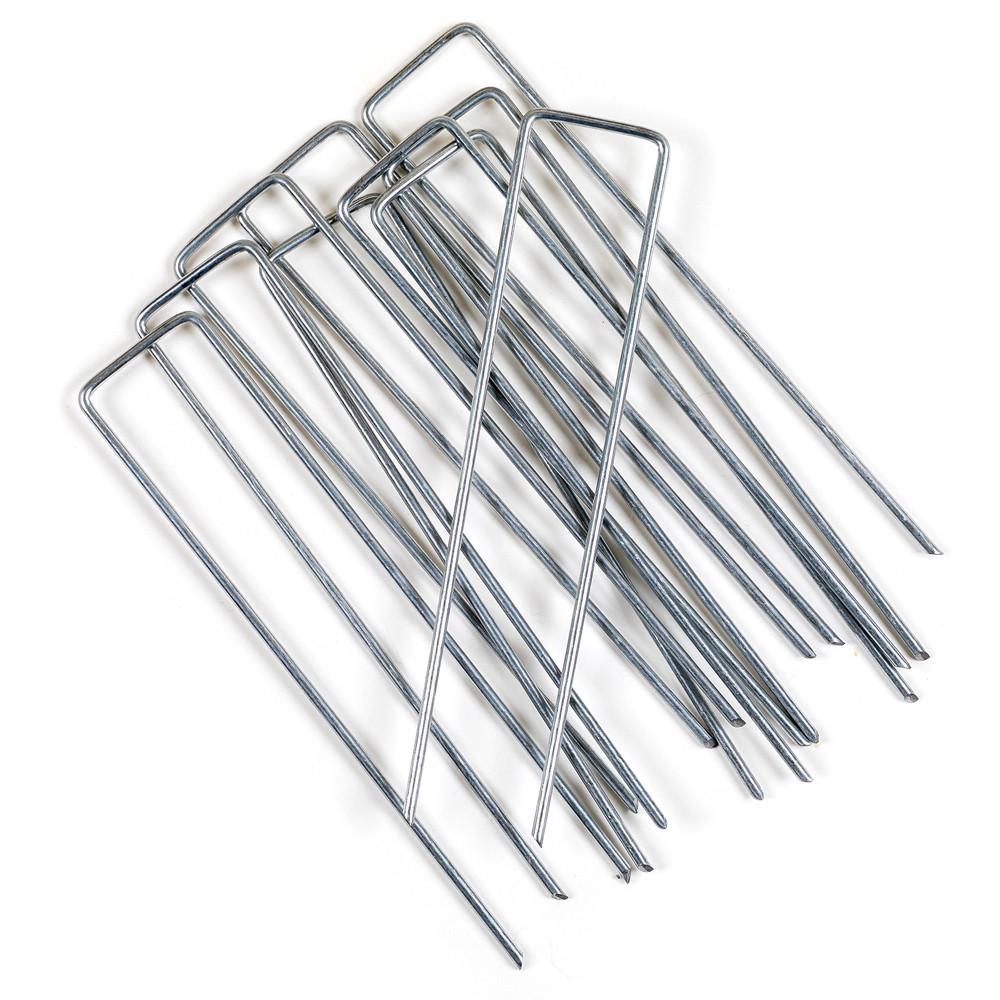 Lot de 50 piquets de fixation pour jardin en acier galvanisé - 30