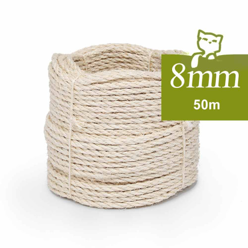 Corde d'Arbre à Chat en Sisal 8 mm 50m blanche