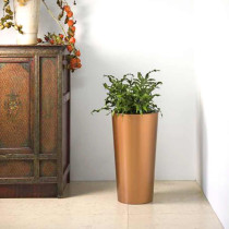 Pot plastique déco metal cuivre H 61cm 2