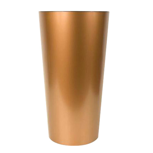 Pot plastique déco metal cuivre H 61cm