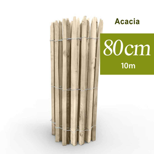 Cloture ganivelles 10m h 80cm en acacia