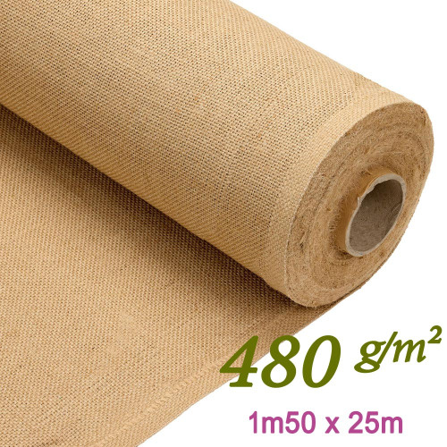 Tissu jute tapissier pour meuble et fauteuil - Rouleau 25m