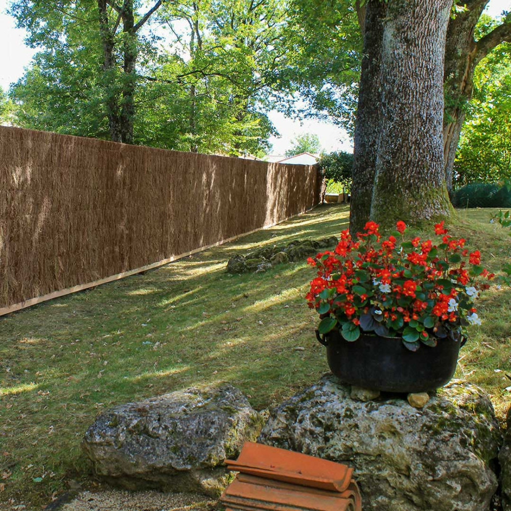 Brande de bruyere 100% naturelle : clôture épaisse en panneaux pour jardin