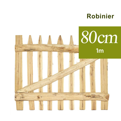 portillon jardin bois brut hauteur 80 cm largeur 1m