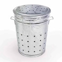poubelle metal 100l et couvercle pour composteur d'exterieur
