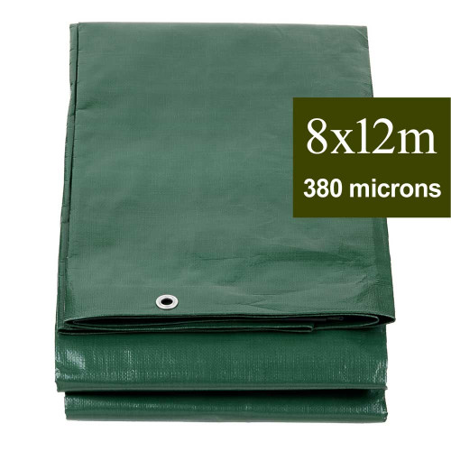 bache de protection toiture a oeillet 8x12m