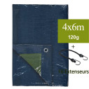 bache oeillet 4x6 avec extenseur