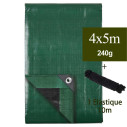 bache 4x5 en toile plastique 240g avec elastique