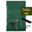 bache 5m par 8m 240g avec elastique