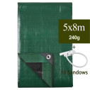 bache 240g 5m par 8m avec sandow