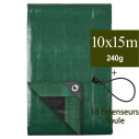 bache noire 10x15 240g avec extenseur