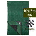 bache exterieur 10x15 avec oeillets