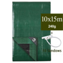 bache protection 10m x 15m avec sandow