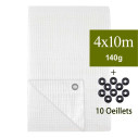 bâche jardin 10m avec oeillets