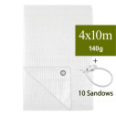 bache transparente 10m avec sandow