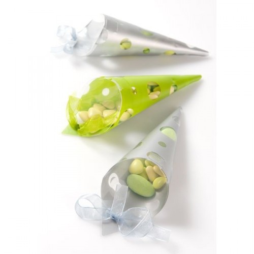 Cornets dragées pois transparents