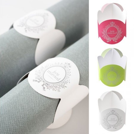 6 Ronds de serviette "Just Married"