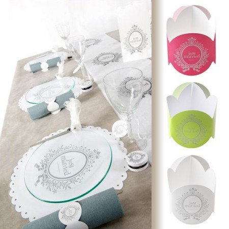 6 Ronds de serviette "Just Married"