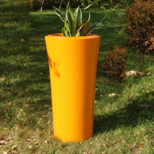 pot design extérieur orange