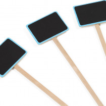 5 Etiquettes Bois, contour Ardoise Ciel 2