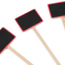 5 Etiquettes Bois, contour Ardoise Fuchsia 2