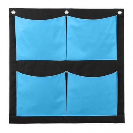 Mur vegetal 4-poche bleu
