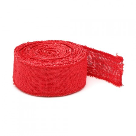 Bande de jute rouge 10mx6cm